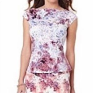Hal Rubenstein Floral Peplum Knit Top